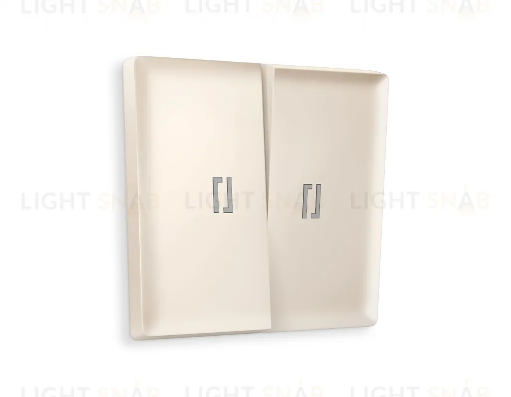 Лицевая панель ALFA (Бежевый матовый) для 2-клавишных выключателей с подсветкой QUANT AP3240 AP3240