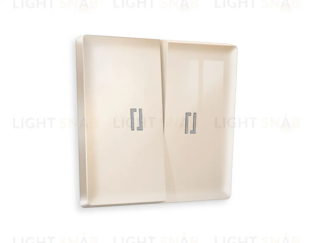 Лицевая панель ALFA (Бежевый глянец) для 2-клавишных выключателей с подсветкой QUANT AP3040 AP3040