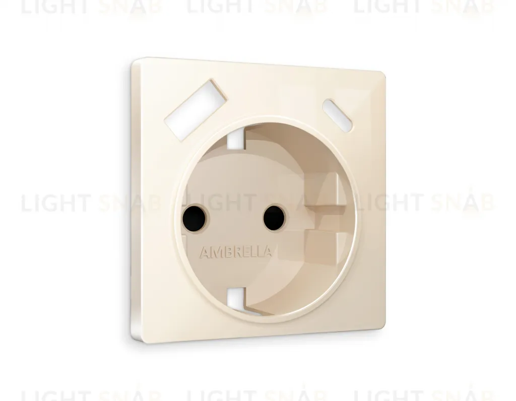 Лицевая панель ALFA (Бежевый глянец) для электрической розетки с заземлением со шторками 2USB тип A+C QUANT AP3100 AP3100