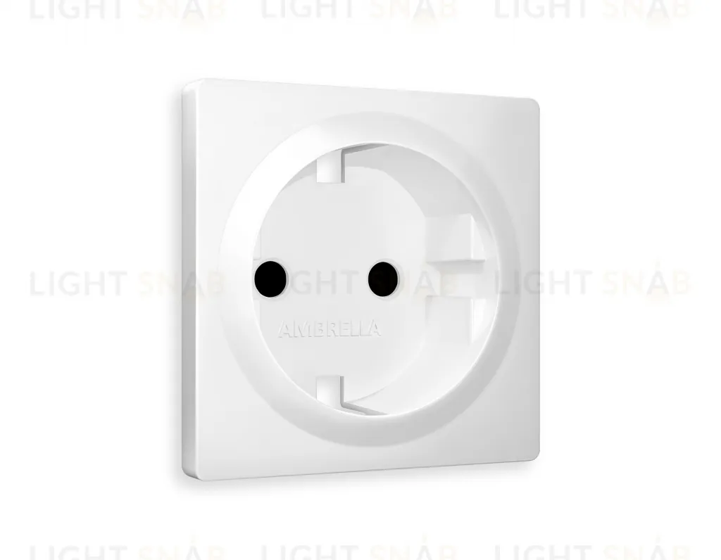 Лицевая панель ALFA (Белый матовый) для электрической розетки с заземлением со шторками QUANT AP1270 AP1270