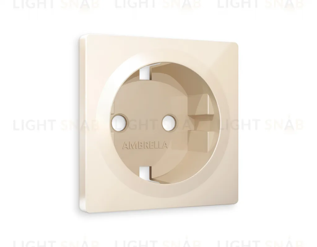 Лицевая панель ALFA (Бежевый глянец) для электрической розетки с заземлением QUANT AP3060 AP3060