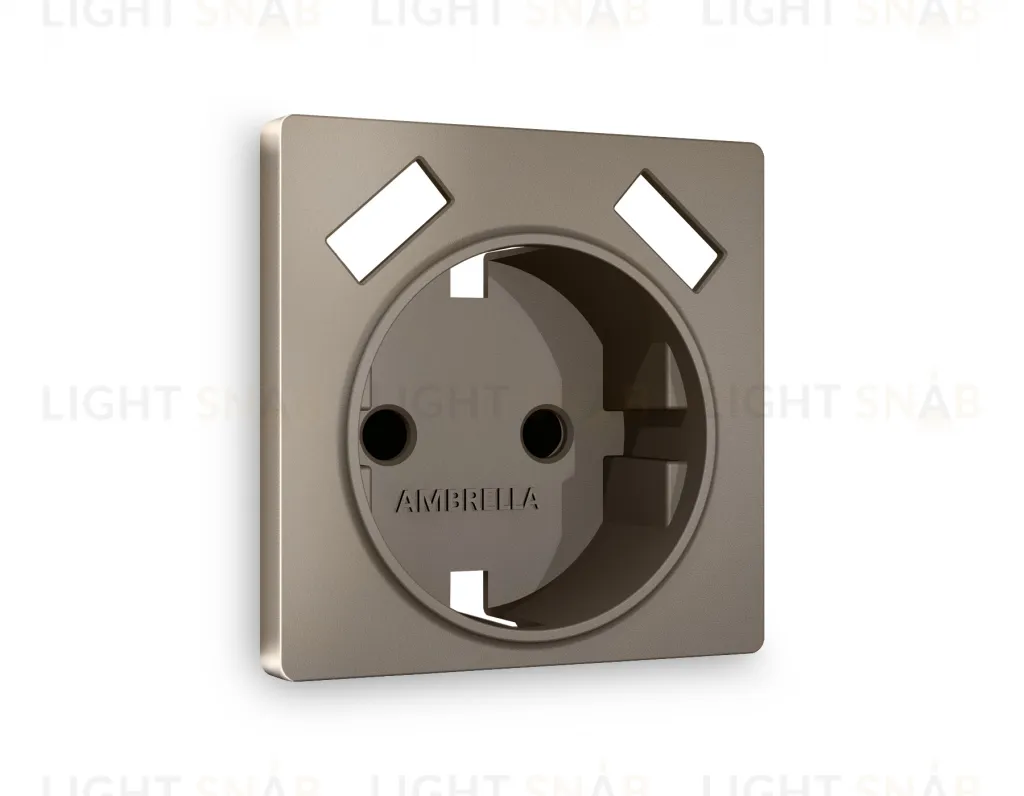 Лицевая панель ALFA (Темная бронза матовый) для электрической розетки с заземлением со шторками 2USB тип A+A QUANT AP6390 AP6390