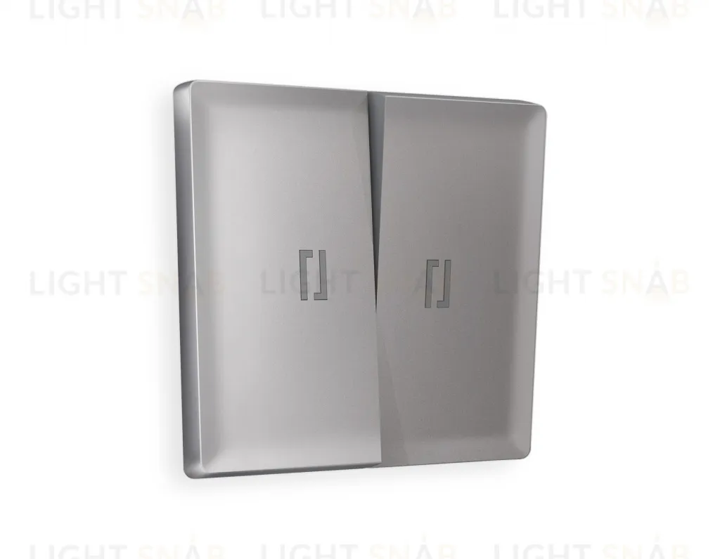 Лицевая панель ALFA (Сталь матовый) для 2-клавишных выключателей с подсветкой QUANT AP5040 AP5040