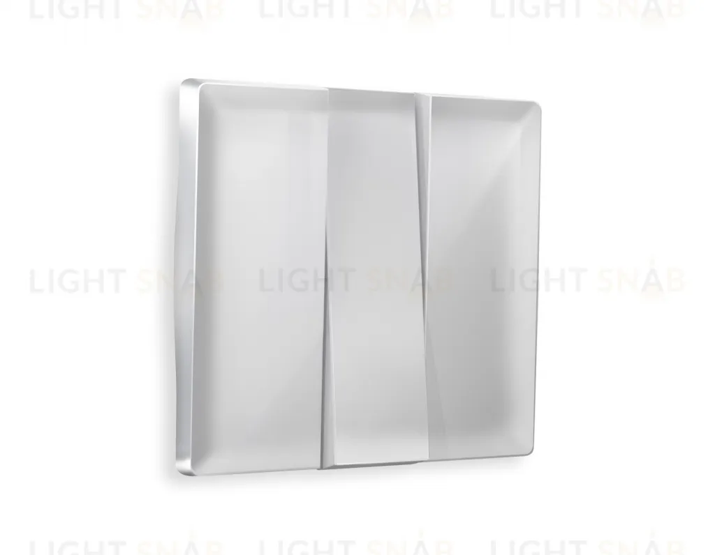 Лицевая панель ALFA (Серебро глянец) для 3-клавишных выключателей QUANT AP4050 AP4050