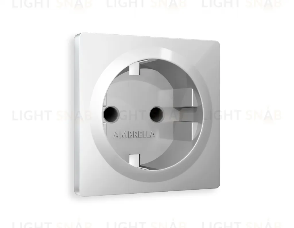 Лицевая панель ALFA (Серебро глянец) для электрической розетки с заземлением со шторками QUANT AP4070 AP4070