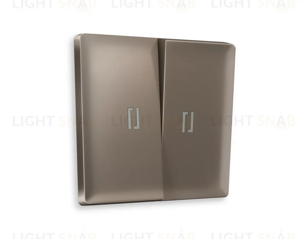 Лицевая панель ALFA (Темная бронза матовый) для 2-клавишных выключателей с подсветкой QUANT AP6340 AP6340