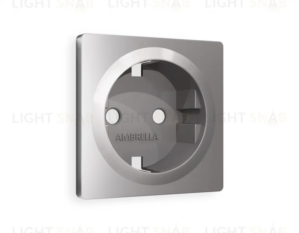 Лицевая панель ALFA (Сталь матовый) для электрической розетки с заземлением QUANT AP5060 AP5060