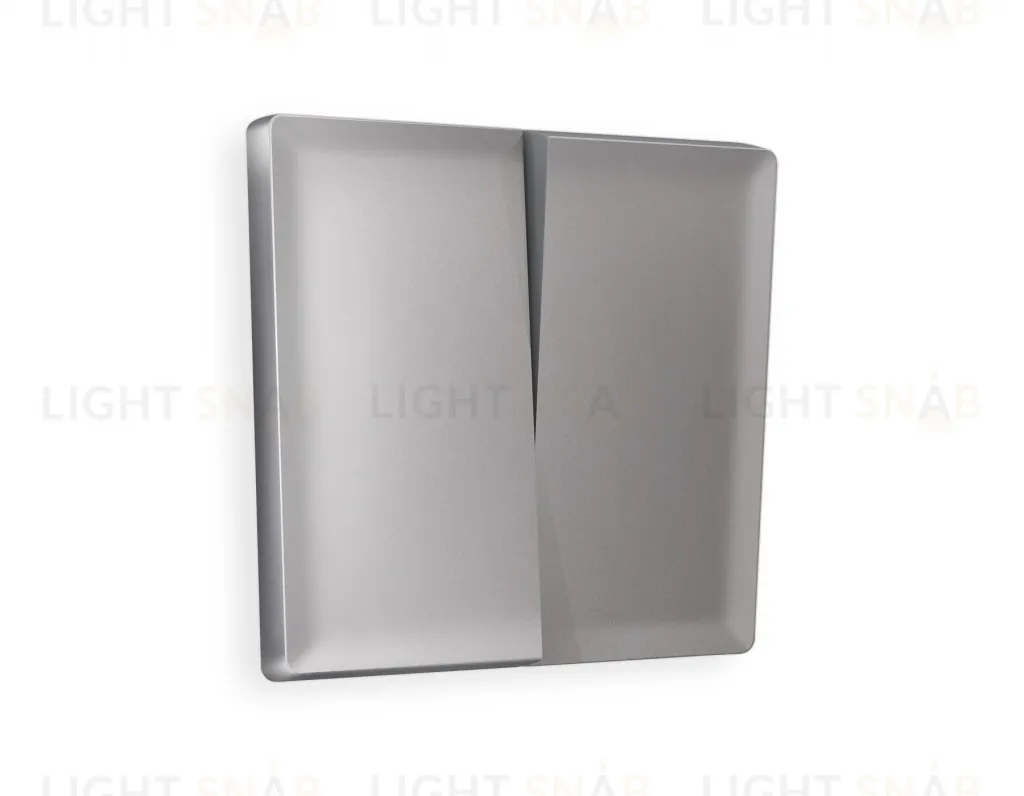 Лицевая панель ALFA (Сталь матовый) для 2-клавишных выключателей QUANT AP5030 AP5030