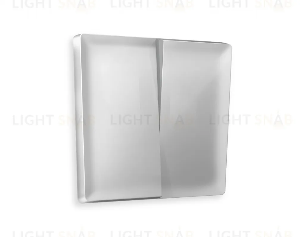 Лицевая панель ALFA (Серебро глянец) для 2-клавишных выключателей QUANT AP4030 AP4030