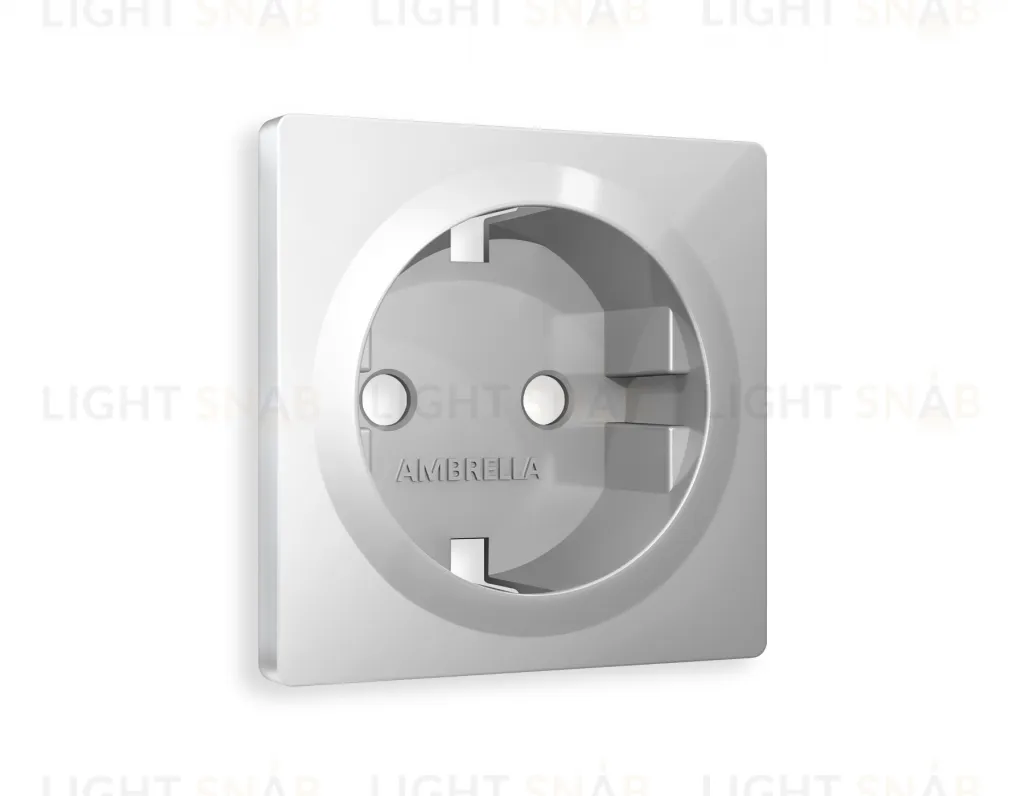 Лицевая панель ALFA (Серебро глянец) для электрической розетки с заземлением QUANT AP4060 AP4060