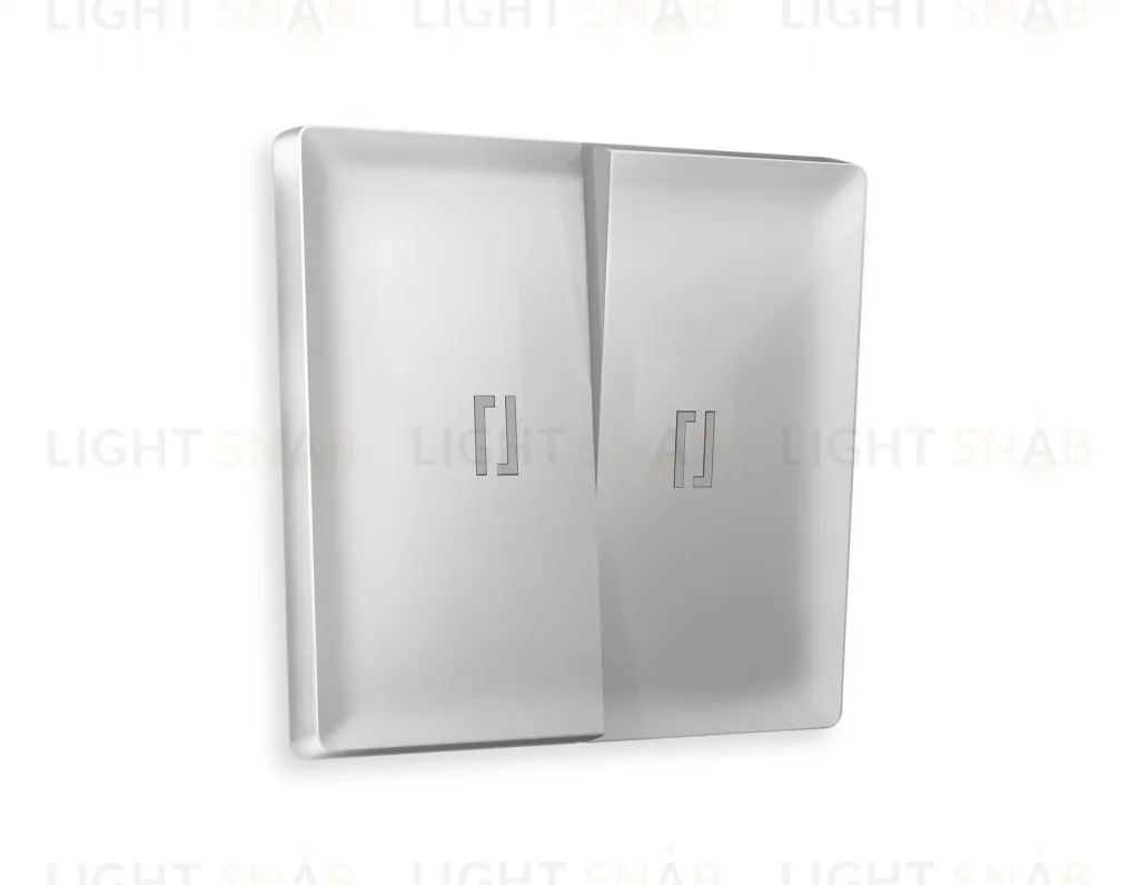 Лицевая панель ALFA (Серебро глянец) для 2-клавишных выключателей с подсветкой QUANT AP4040 AP4040