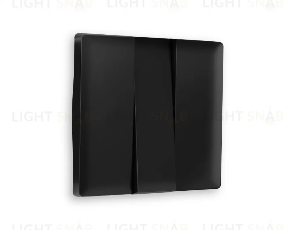 Лицевая панель ALFA (Черный матовый) для 3-клавишных выключателей QUANT AP8050 AP8050