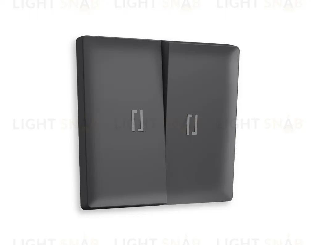 Лицевая панель ALFA (Графит Мягкое касание) для 2-клавишных выключателей с подсветкой QUANT AP9040 AP9040