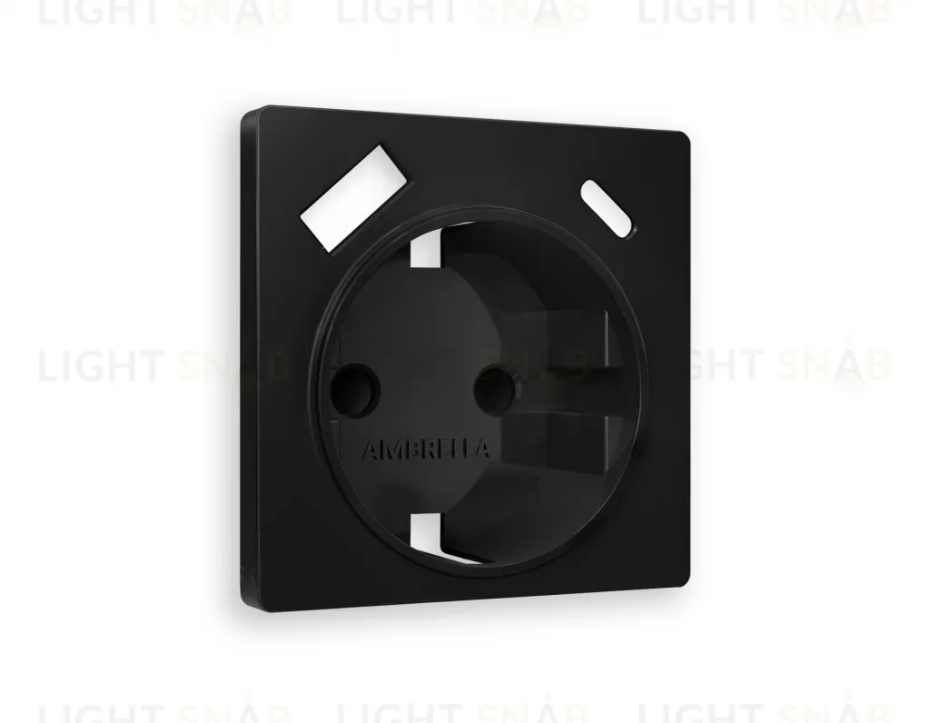 Лицевая панель ALFA (Черный матовый) для электрической розетки с заземлением со шторками 2USB тип A+C QUANT AP8100 AP8100