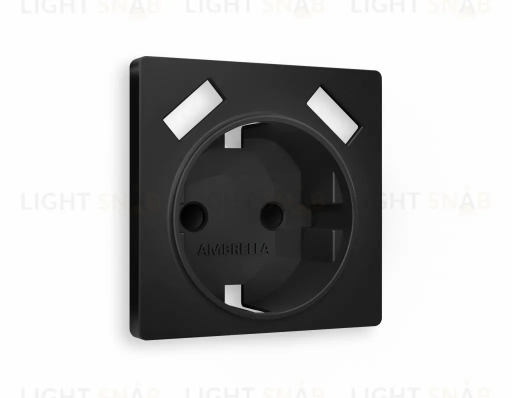 Лицевая панель ALFA (Черный матовый) для электрической розетки с заземлением со шторками 2USB тип A+A QUANT AP8090 AP8090