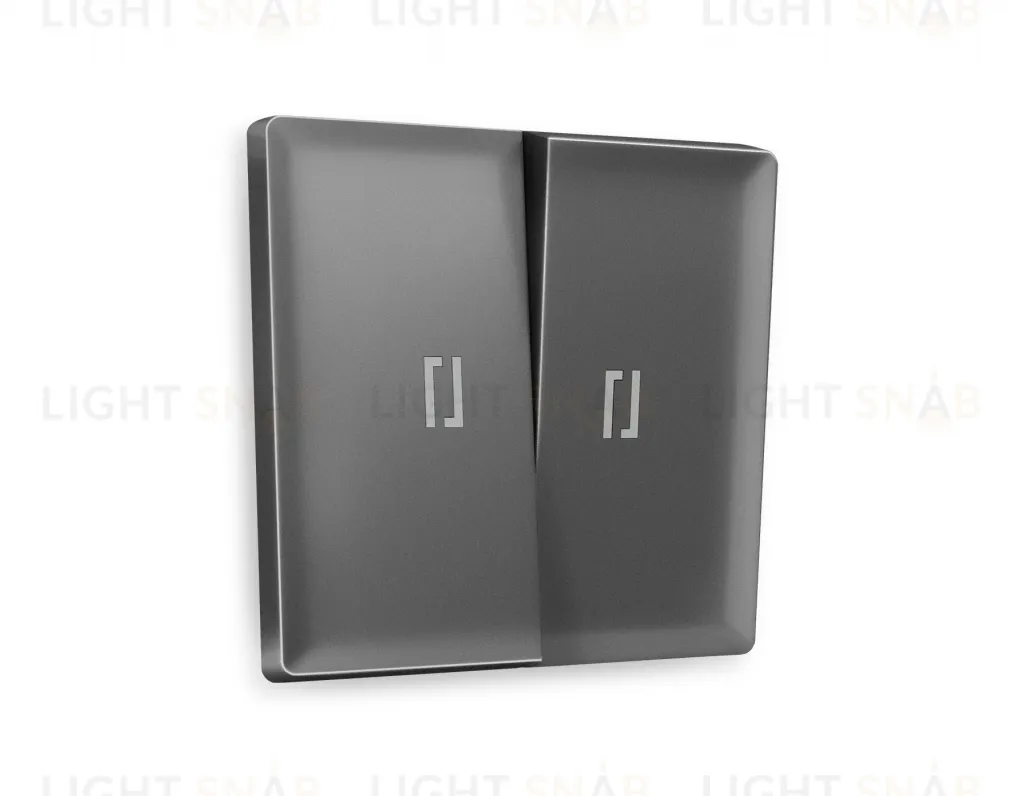 Лицевая панель ALFA (Антрацит серый) для 2-клавишных выключателей с подсветкой QUANT AP6540 AP6540