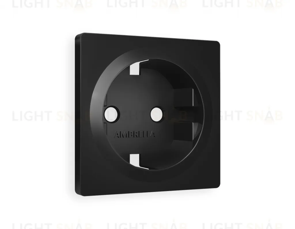 Лицевая панель ALFA (Черный матовый) для электрической розетки с заземлением QUANT AP8060 AP8060