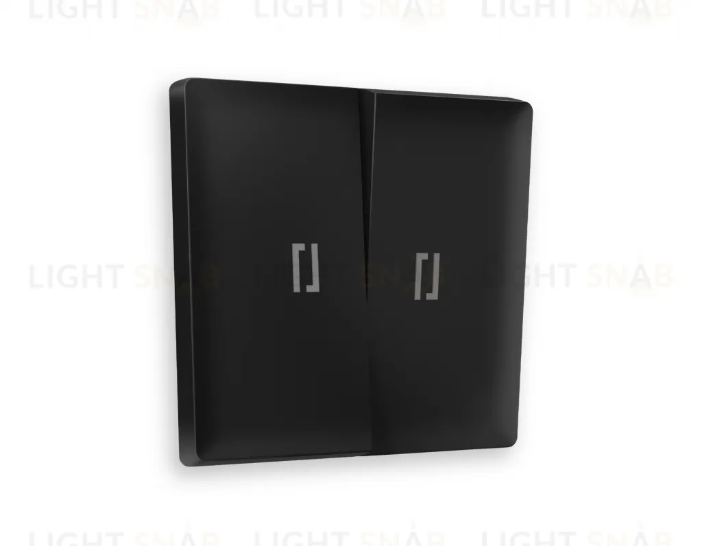 Лицевая панель ALFA (Черный матовый) для 2-клавишных выключателей с подсветкой QUANT AP8040 AP8040