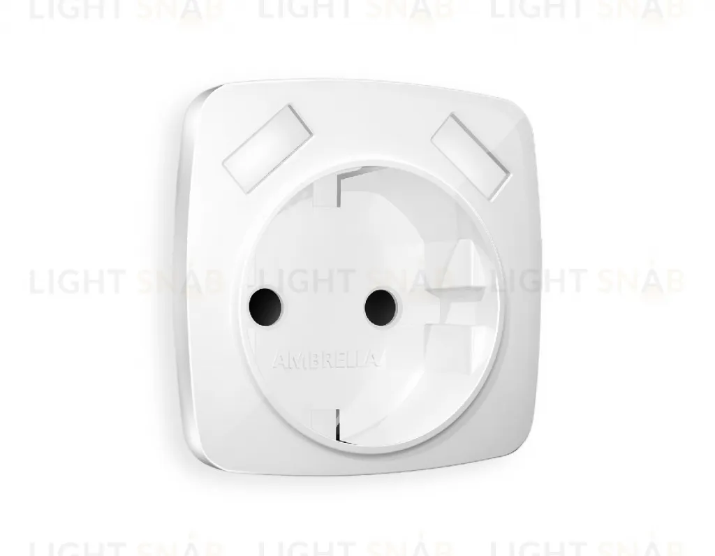 Лицевая панель OMEGA (Белый глянец) для электрической розетки с заземлением со шторками 2USB тип A+A QUANT OP1090 OP1090