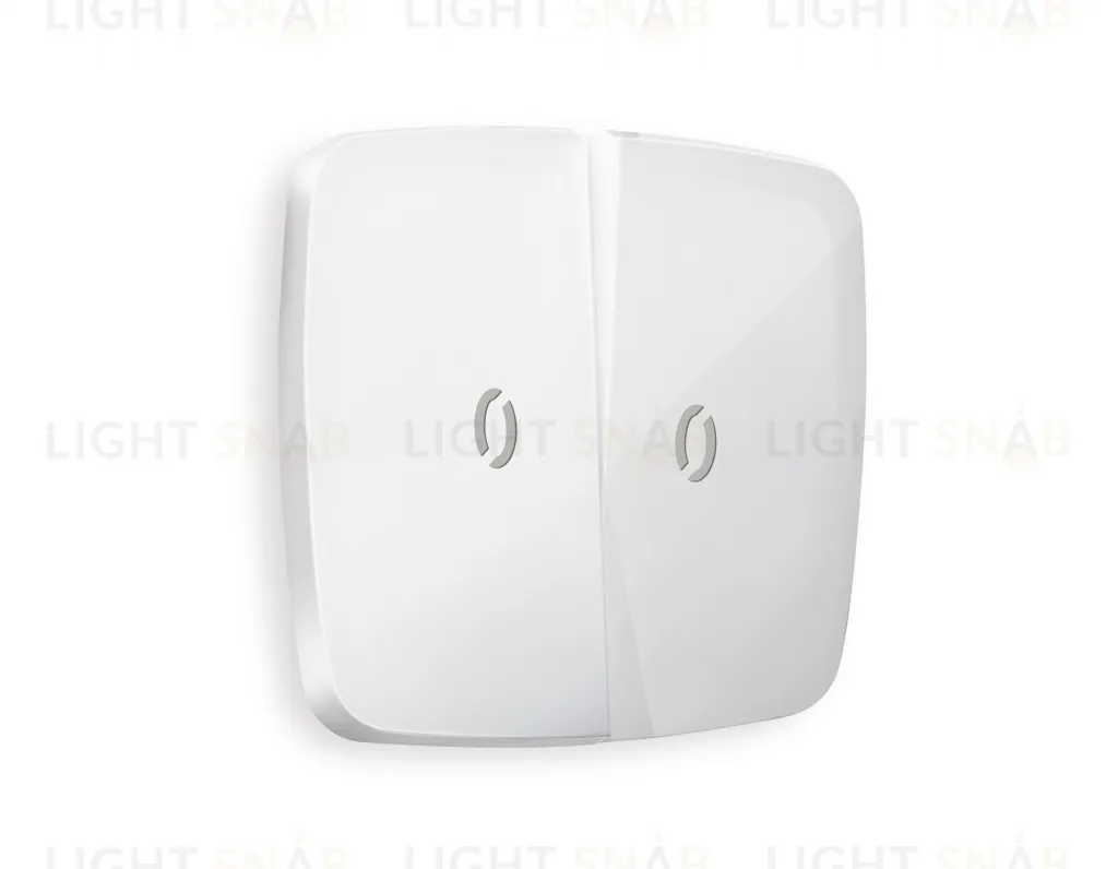 Лицевая панель OMEGA (Белый глянец) для 2-клавишных выключателей с подсветкой QUANT OP1040 OP1040