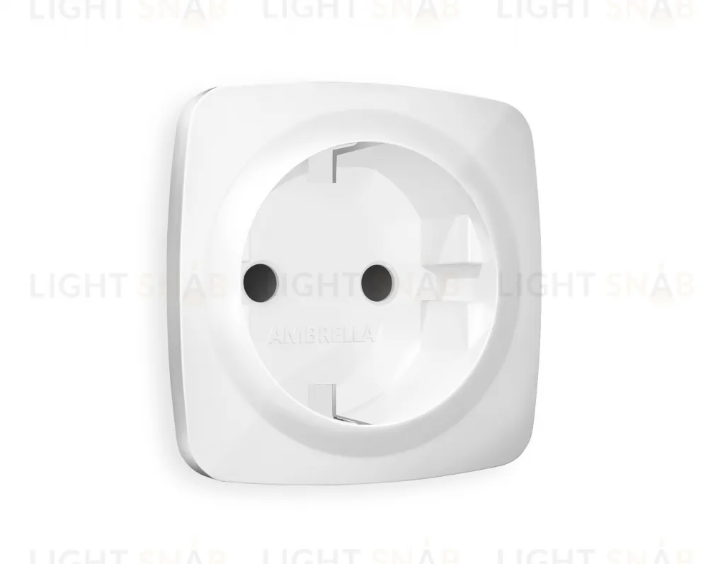 Лицевая панель OMEGA (Белый глянец) для электрической розетки с заземлением со шторками QUANT OP1070 OP1070