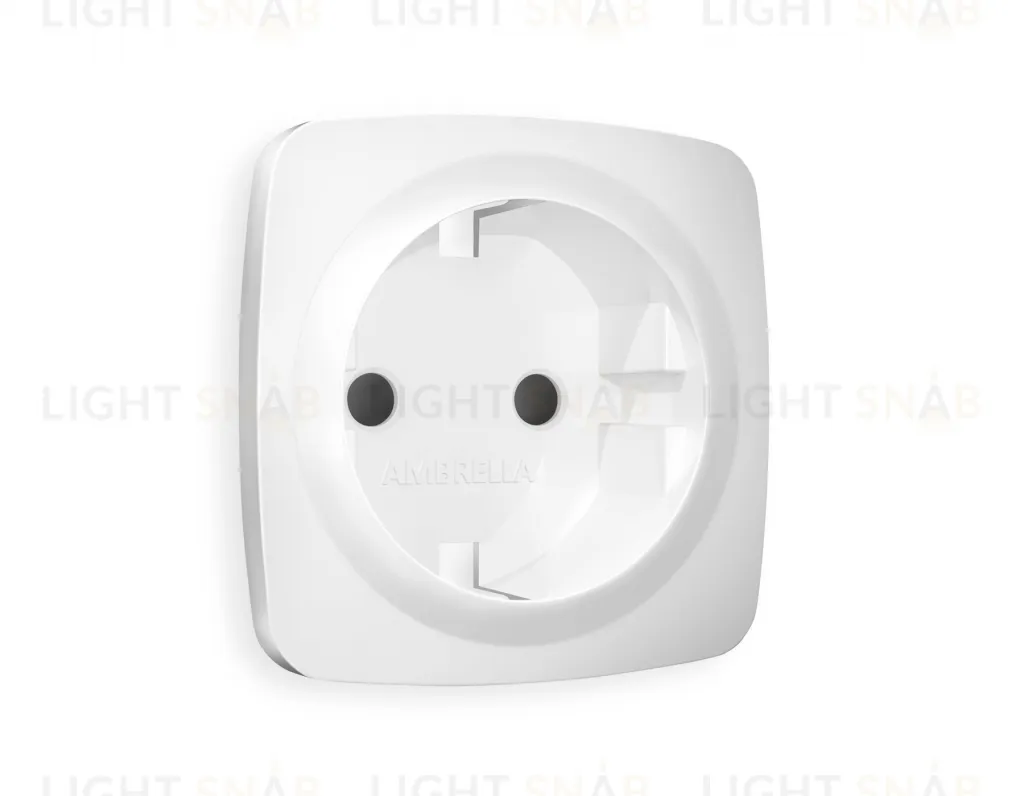 Лицевая панель OMEGA (Белый матовый) для электрической розетки с заземлением со шторками QUANT OP1270 OP1270