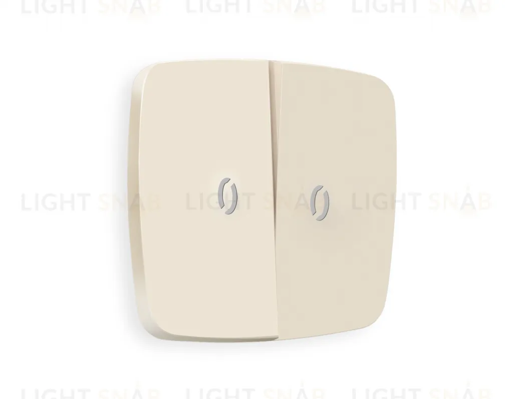 Лицевая панель OMEGA (Бежевый матовый) для 2-клавишных выключателей с подсветкой QUANT OP3240 OP3240