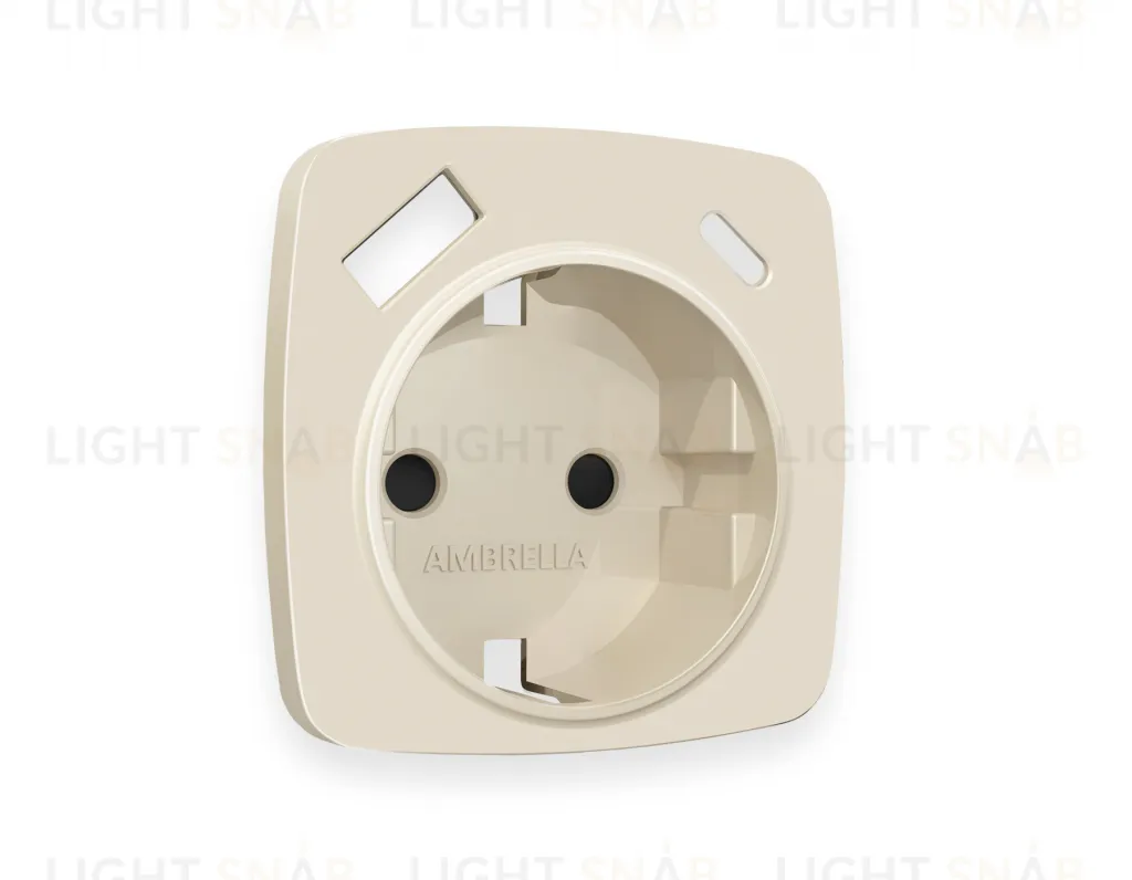 Лицевая панель OMEGA (Бежевый матовый) для электрической розетки с заземлением со шторками 2USB тип A+C QUANT OP3300 OP3300