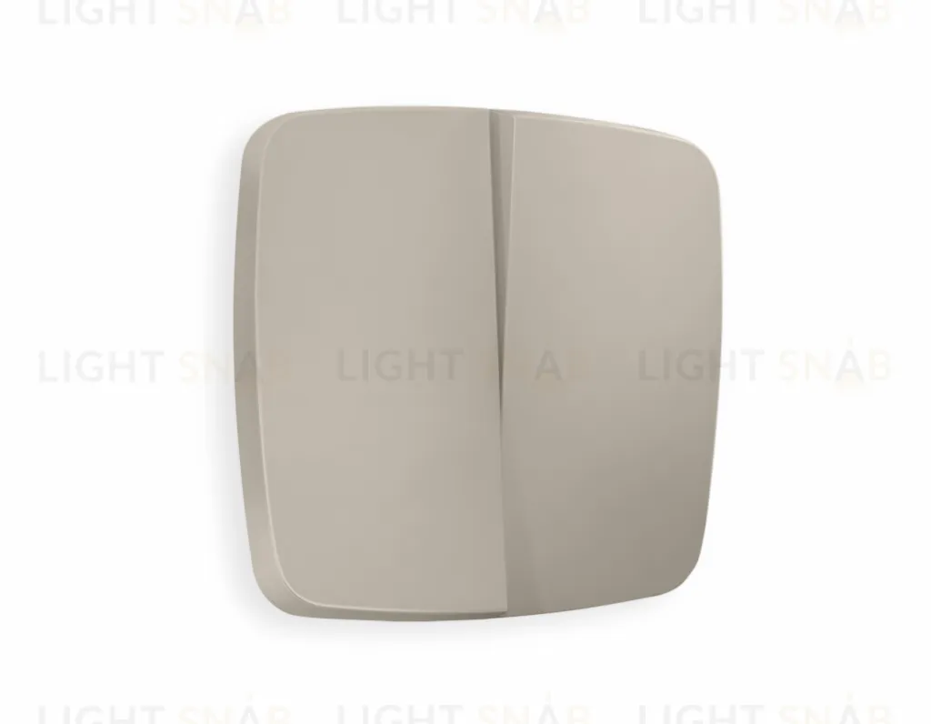 Лицевая панель OMEGA (Серо-бежевый матовый) для 2-клавишных выключателей QUANT OP3630 OP3630