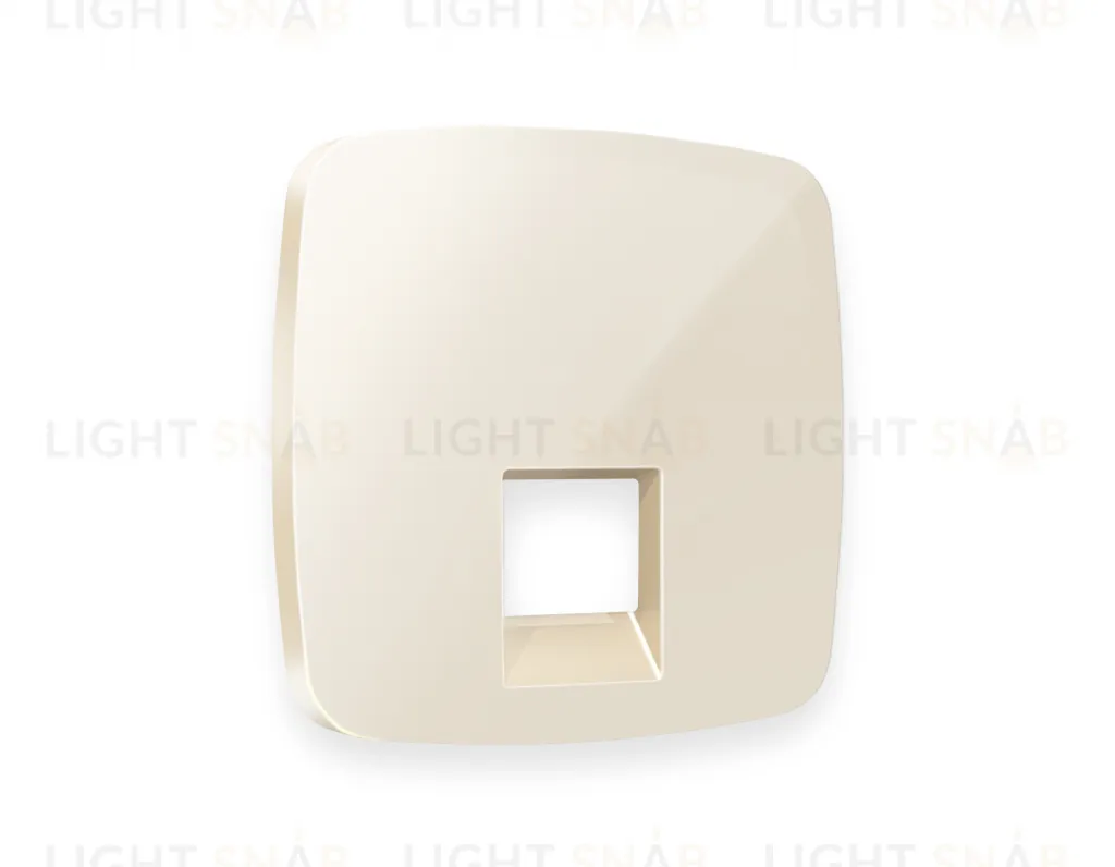 Лицевая панель OMEGA (Бежевый глянец) для компьютерной/телефонной розетки RJ-45/RJ-11 QUANT OP3120 OP3120