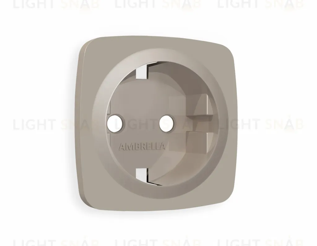 Лицевая панель OMEGA (Серо-бежевый матовый) для электрической розетки с заземлением QUANT OP3660 OP3660