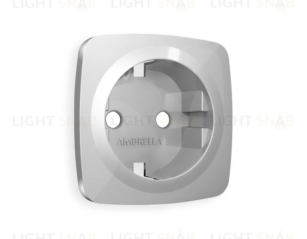 Лицевая панель OMEGA (Серебро глянец) для электрической розетки с заземлением QUANT OP4060 OP4060