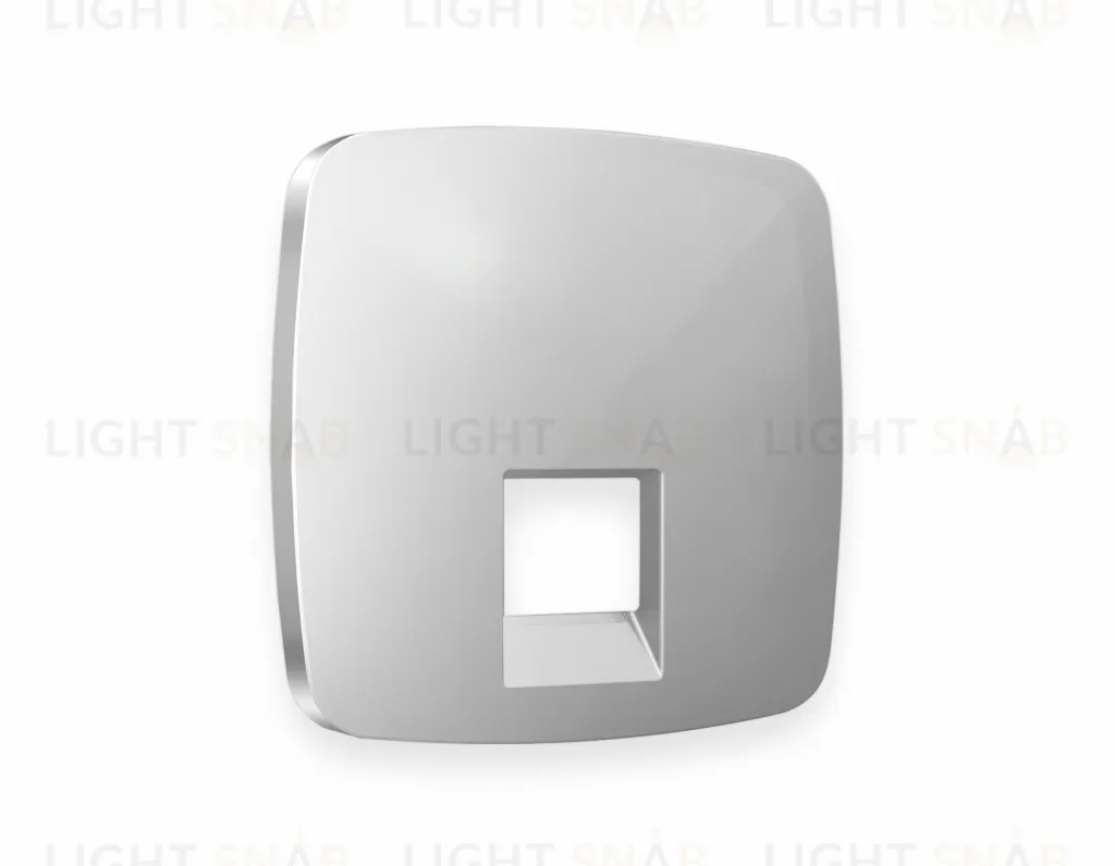 Лицевая панель OMEGA (Серебро глянец) для компьютерной/телефонной розетки RJ-45/RJ-11 QUANT OP4120 OP4120