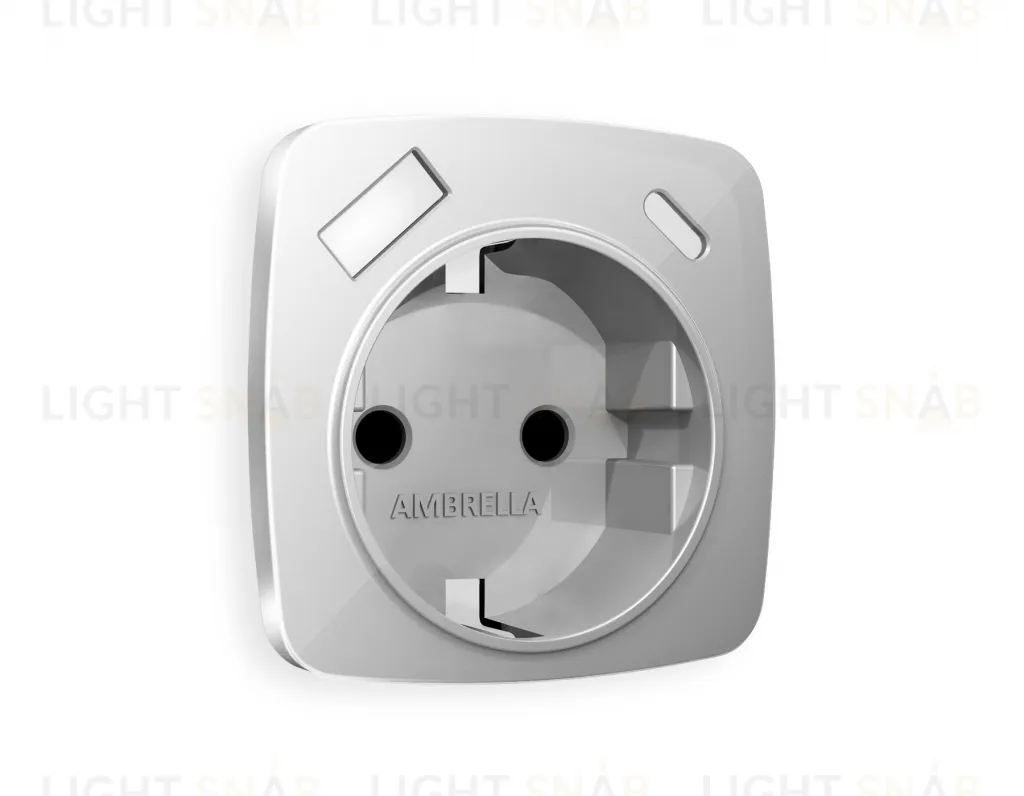 Лицевая панель OMEGA (Серебро глянец) для электрической розетки с заземлением со шторками 2USB тип A+C QUANT OP4100 OP4100