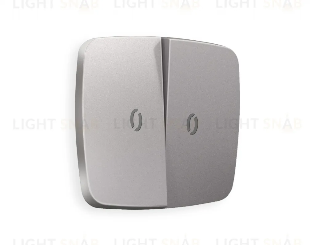 Лицевая панель OMEGA (Сталь матовый) для 2-клавишных выключателей с подсветкой QUANT OP5040 OP5040