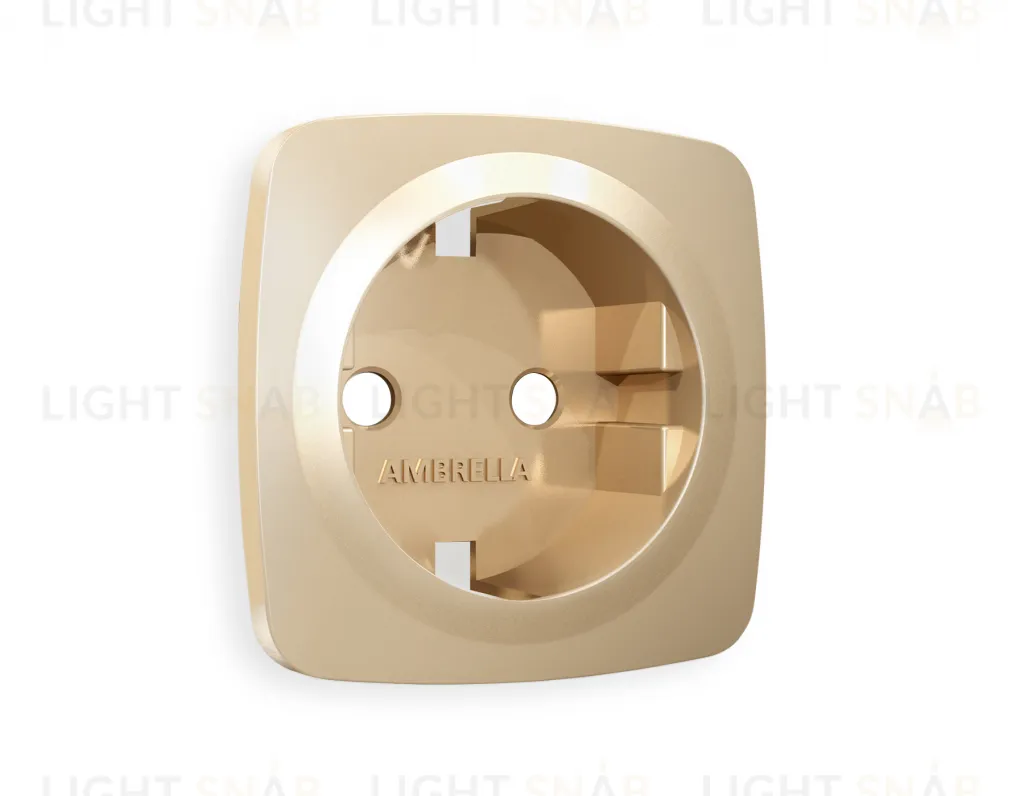 Лицевая панель OMEGA (Шампань) для электрической розетки с заземлением QUANT OP6060 OP6060