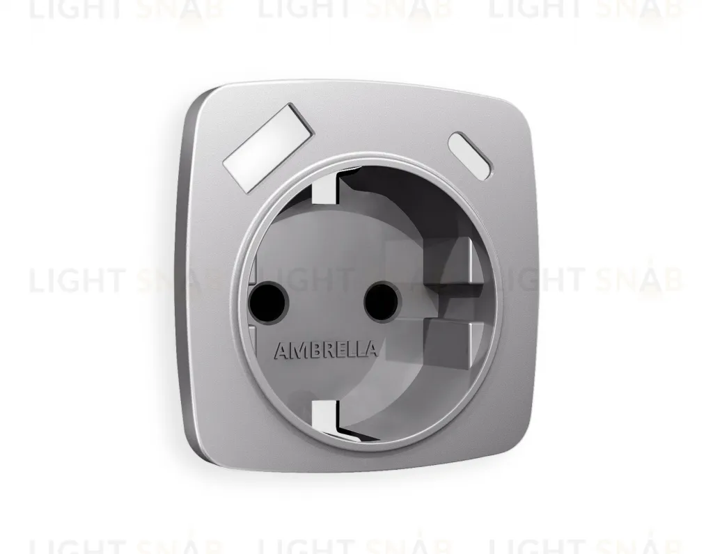 Лицевая панель OMEGA (Сталь матовый) для электрической розетки с заземлением со шторками 2USB тип A+C QUANT OP5100 OP5100