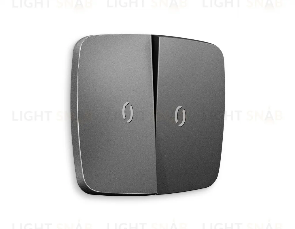 Лицевая панель OMEGA (Антрацит серый) для 2-клавишных выключателей с подсветкой QUANT OP6540 OP6540