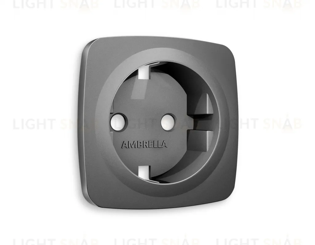 Лицевая панель OMEGA (Антрацит серый) для электрической розетки с заземлением QUANT OP6560 OP6560