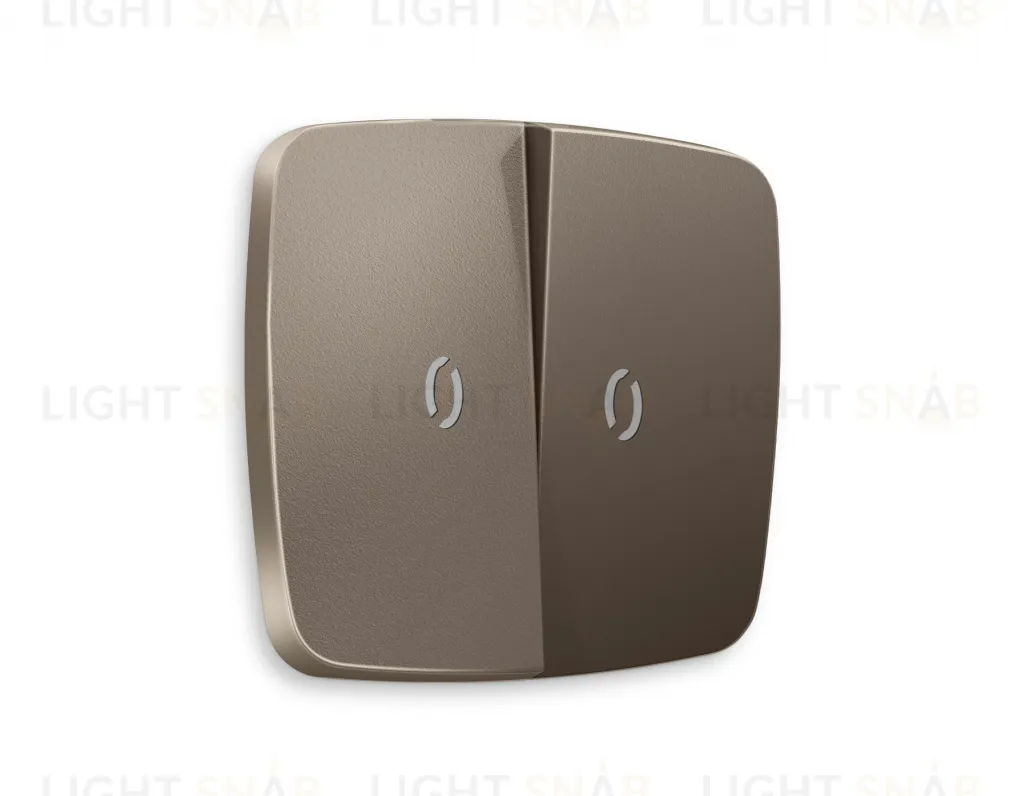 Лицевая панель OMEGA (Темная бронза матовый) для 2-клавишных выключателей с подсветкой QUANT OP6340 OP6340