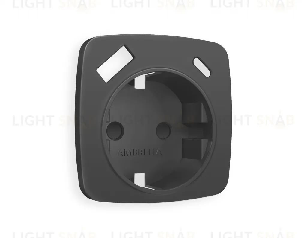 Лицевая панель OMEGA (Графит Мягкое касание) для электрической розетки с заземлением со шторками 2USB тип A+C QUANT OP9100 OP9100