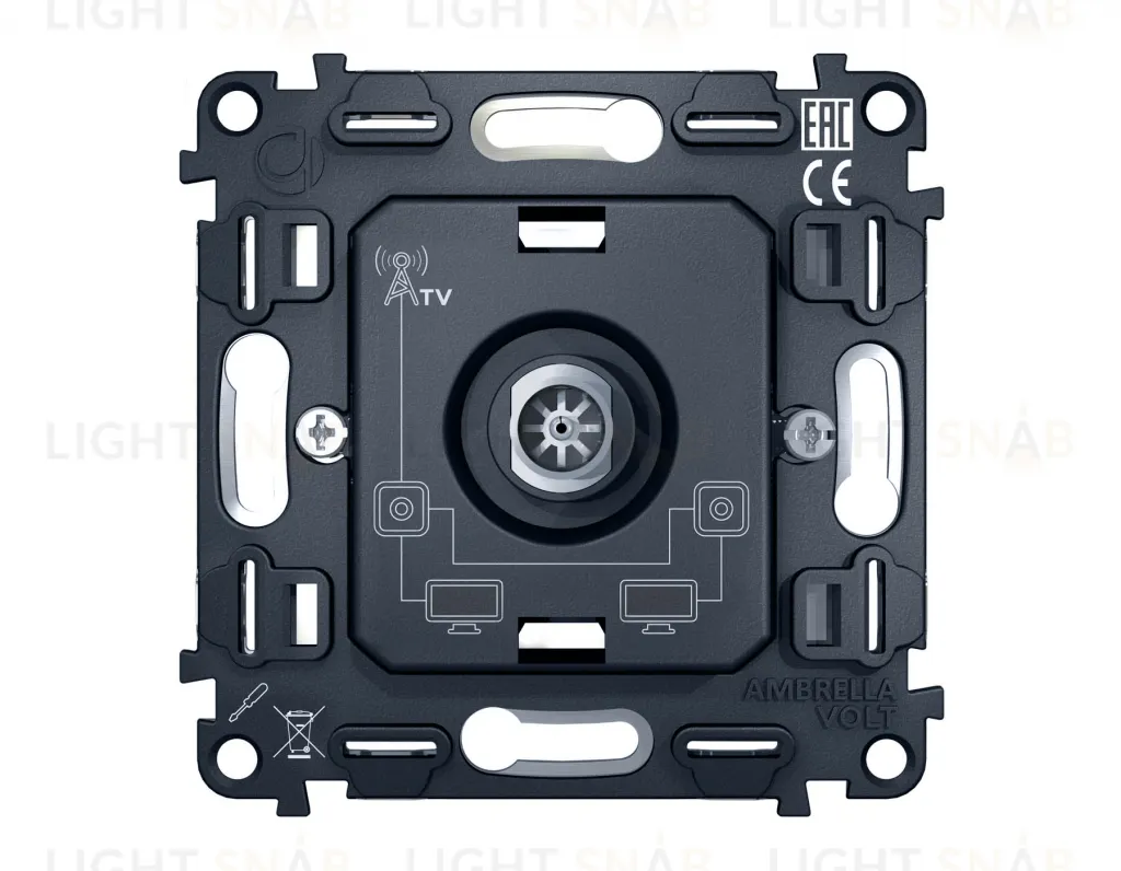 Механизм TV розетки проходной 5-1000 MHz 4dB QUANT VM211 VM211