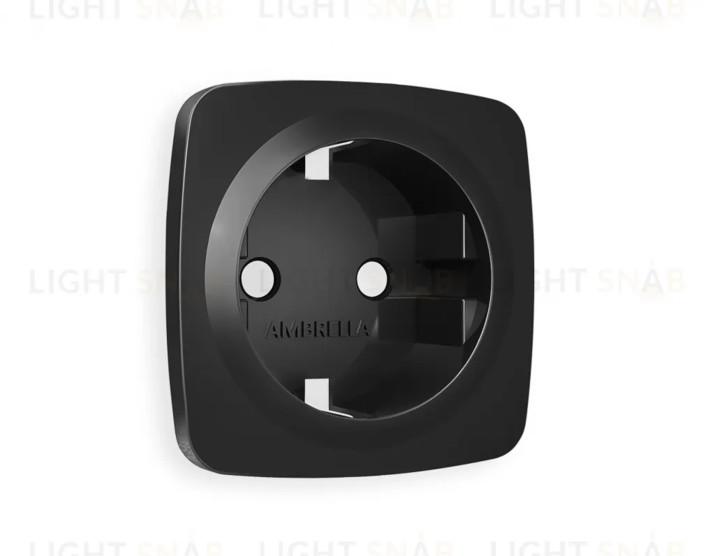 Лицевая панель OMEGA (Черный матовый) для электрической розетки с заземлением QUANT OP8060 OP8060