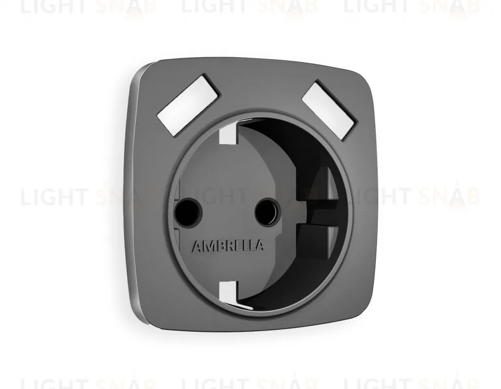 Лицевая панель OMEGA (Антрацит серый) для электрической розетки с заземлением со шторками 2USB тип A+A QUANT OP6590 OP6590