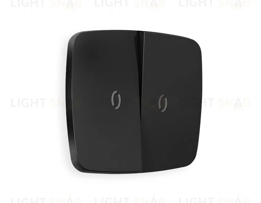 Лицевая панель OMEGA (Черный матовый) для 2-клавишных выключателей с подсветкой QUANT OP8040 OP8040