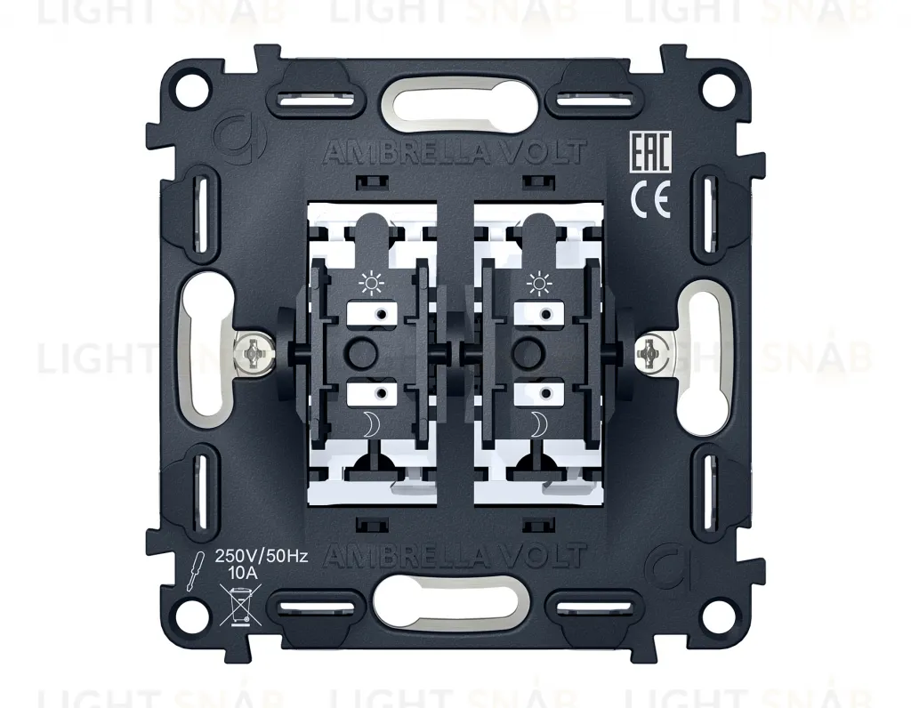 Механизм 2-клавишного выключателя 10A-250V QUANT VM115 VM115