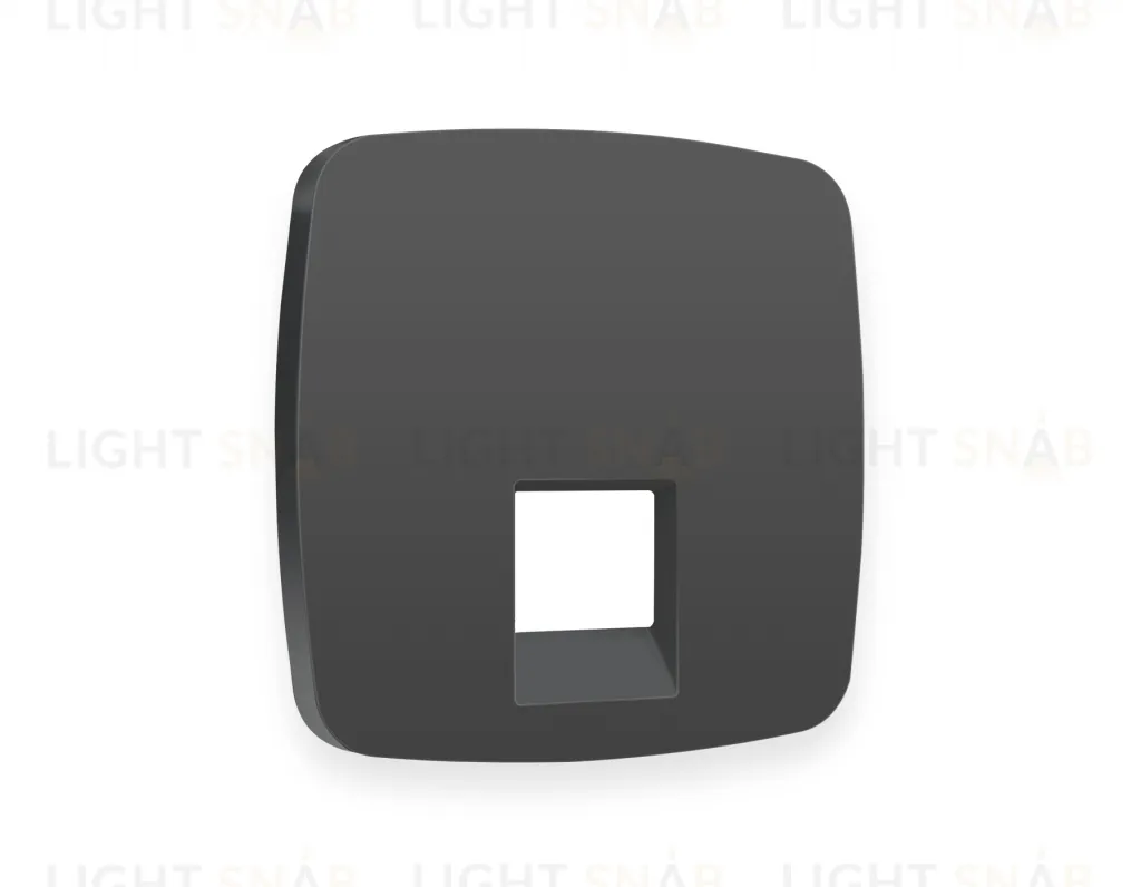 Лицевая панель OMEGA (Графит Мягкое касание) для компьютерной/телефонной розетки RJ-45/RJ-11 QUANT OP9120 OP9120