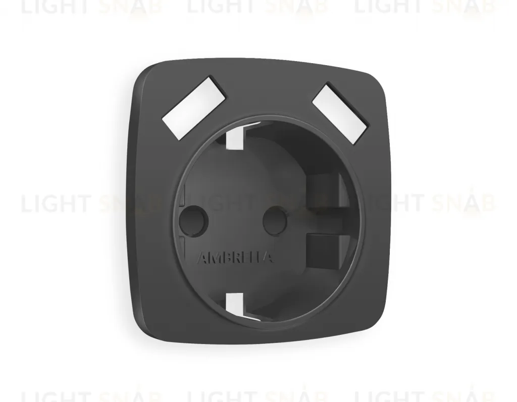 Лицевая панель OMEGA (Графит Мягкое касание) для электрической розетки с заземлением со шторками 2USB тип A+A QUANT OP9090 OP9090