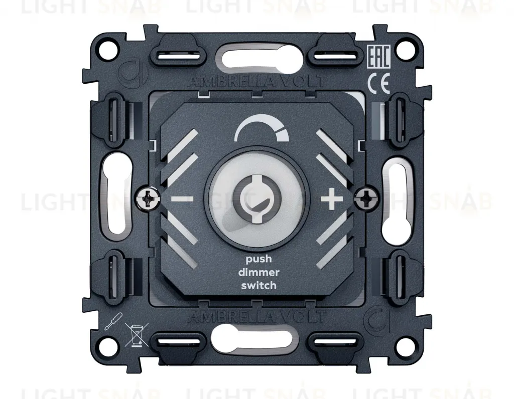 Механизм светорегулятора универсального поворотно-нажимного 25-600W/LED 5-300W QUANT VM136 (EXTRA CONTROL) VM136