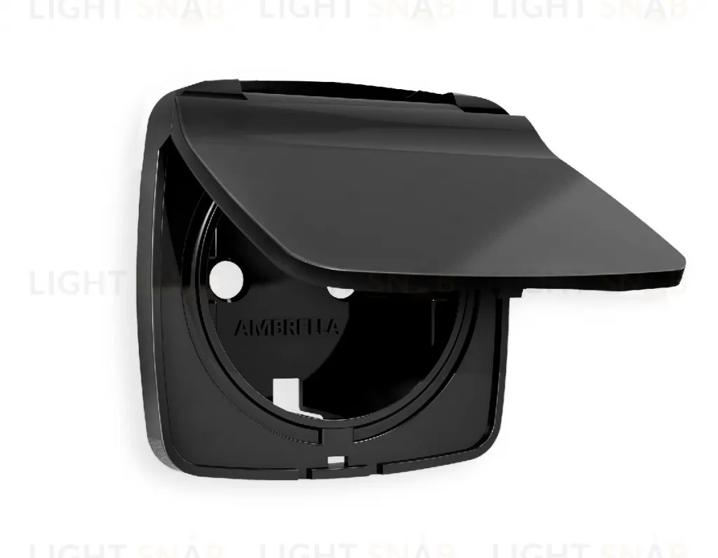 Лицевая панель OMEGA (Черный матовый) для электрической розетки с заземлением со шторками и защитной крышкой IP44 QUANT OP8080 OP8080